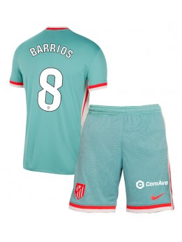 Billige Atletico Madrid Pablo Barrios #8 Bortedraktsett Barn 2024-25 Kortermet (+ Korte bukser)